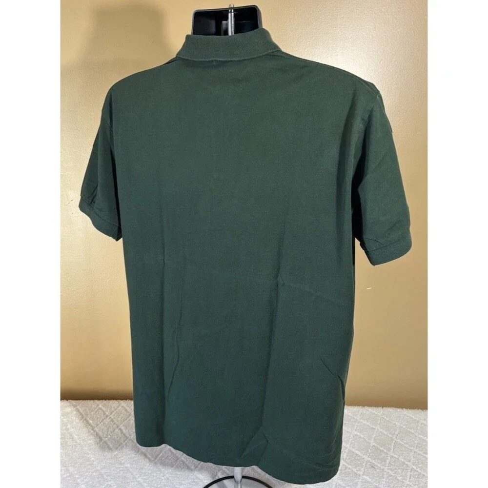Ralph Lauren Green Orange Logo Polo Shirt 100% Cotton Mens Size M
